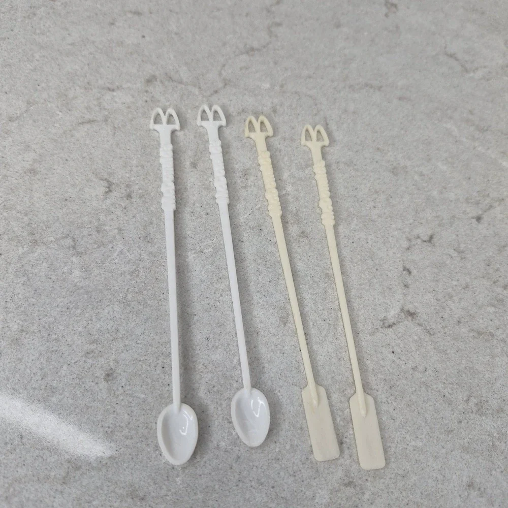 Vintage‎ Lot 4 McDonald's McSpoon Coffee Stir Spoon Stirrer Swizzles